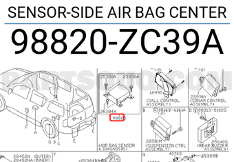 Nissan 98820ZC39A SENSOR-SIDE AIR BAG CENTER