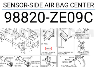 Nissan 98820ZE09C SENSOR-SIDE AIR BAG CENTER