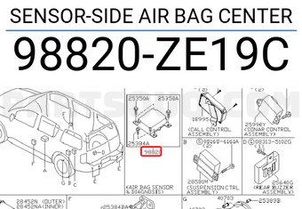 Nissan 98820ZE19C SENSOR-SIDE AIR BAG CENTER