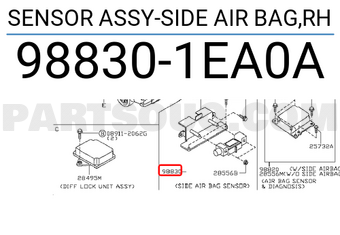 Nissan 988301EA0A SENSOR ASSY-SIDE AIR BAG,RH