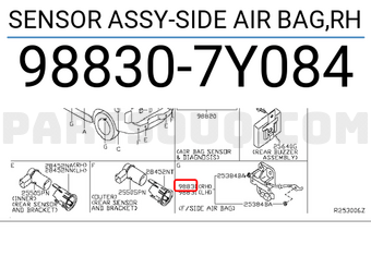 Nissan 988307Y084 SENSOR ASSY-SIDE AIR BAG,RH