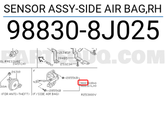 Nissan 988308J025 SENSOR ASSY-SIDE AIR BAG,RH