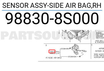 Nissan 988308S000 SENSOR ASSY-SIDE AIR BAG,RH