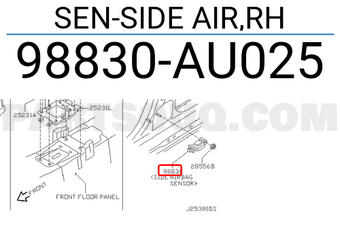Nissan 98830AU025 SEN-SIDE AIR,RH