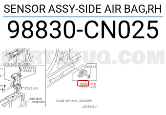 Nissan 98830CN025 SENSOR ASSY-SIDE AIR BAG,RH