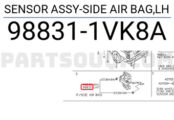 Nissan 988311VK8A SENSOR ASSY-SIDE AIR BAG,LH