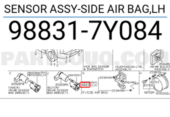 Nissan 988317Y084 SENSOR ASSY-SIDE AIR BAG,LH