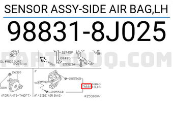 Nissan 988318J025 SENSOR ASSY-SIDE AIR BAG,LH