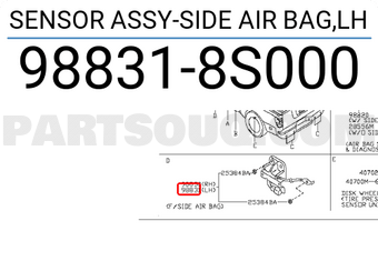 Nissan 988318S000 SENSOR ASSY-SIDE AIR BAG,LH