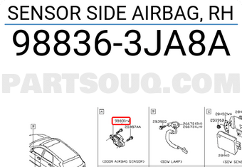 Nissan 988363JA8A SENSOR SIDE AIRBAG, RH