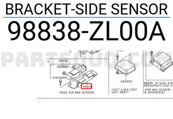 Nissan 98838ZL00A BRACKET-SIDE SENSOR
