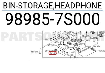 Nissan 989857S000 BIN-STORAGE,HEADPHONE