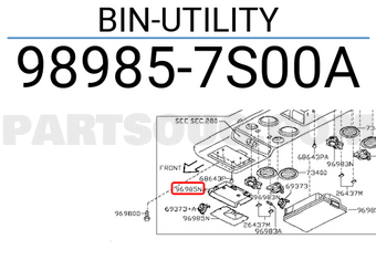 Nissan 989857S00A BIN-UTILITY