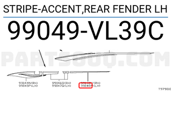 Nissan 99049VL39C STRIPE-ACCENT,REAR FENDER LH