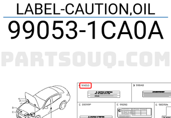 Nissan 990531CA0A LABEL-CAUTION,OIL