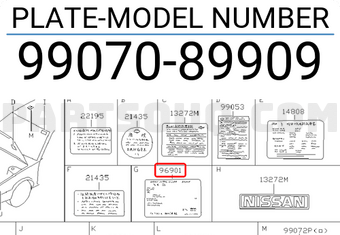 Nissan 9907089909 PLATE-MODEL NUMBER