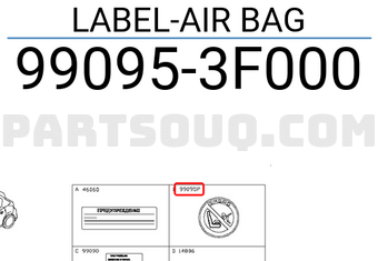 Nissan 990953F000 LABEL-AIR BAG
