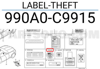 Nissan 990A0C9915 LABEL-THEFT
