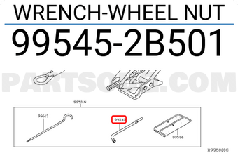 Nissan 995452B501 WRENCH-WHEEL NUT