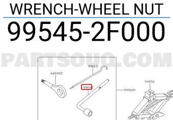 Nissan 995452F000 WRENCH-WHEEL NUT