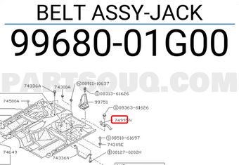 Nissan 9968001G00 BELT ASSY-JACK