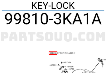 Nissan 998103KA1A KEY-LOCK