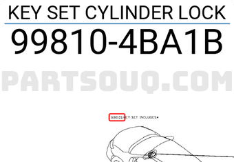 Nissan 998104BA1B KEY SET CYLINDER LOCK