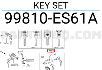 Nissan 99810ES61A KEY SET
