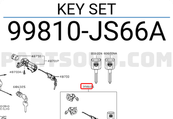 Nissan 99810JS66A KEY SET