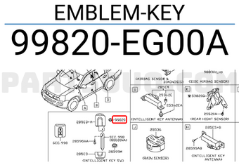 Nissan 99820EG00A EMBLEM-KEY