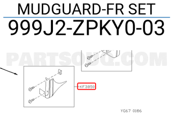 Nissan 999J2ZPKY003 MUDGUARD-FR SET
