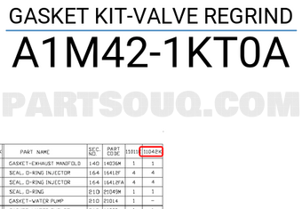 Nissan A1M421KT0A GASKET KIT-VALVE REGRIND