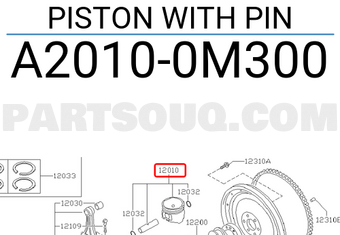 Nissan A20100M300 PISTON WITH PIN