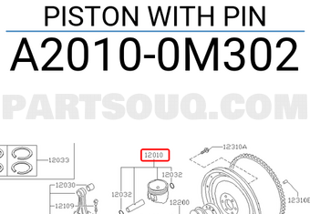 Nissan A20100M302 PISTON WITH PIN