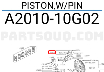 Nissan A201010G02 PISTON,W/PIN