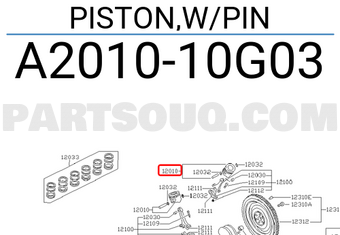 Nissan A201010G03 PISTON,W/PIN