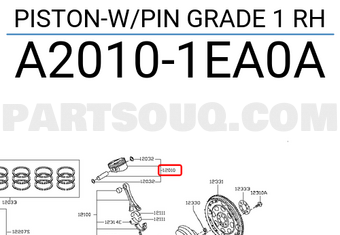 Nissan A20101EA0A PISTON-W/PIN GRADE 1 RH