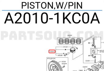 Nissan A20101KC0A PISTON,W/PIN
