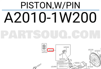 Nissan A20101W200 PISTON,W/PIN