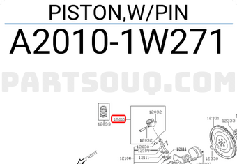 Nissan A20101W271 PISTON,W/PIN
