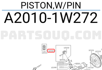 Nissan A20101W272 PISTON,W/PIN