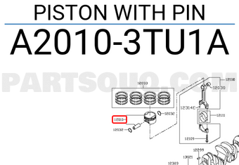 Nissan A20103TU1A PISTON WITH PIN