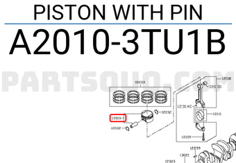 Nissan A20103TU1B PISTON WITH PIN