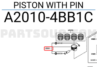 Nissan A20104BB1C PISTON WITH PIN