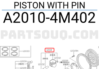 Nissan A20104M402 PISTON WITH PIN