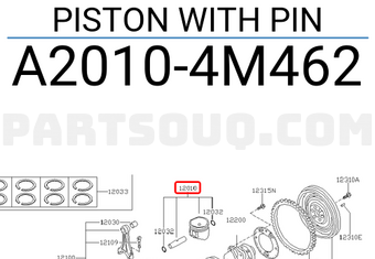 Nissan A20104M462 PISTON WITH PIN