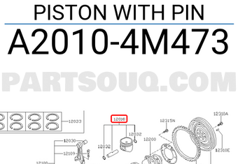 Nissan A20104M473 PISTON WITH PIN