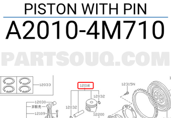 Nissan A20104M710 PISTON WITH PIN