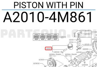 Nissan A20104M861 PISTON WITH PIN