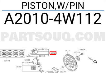 Nissan A20104W112 PISTON,W/PIN